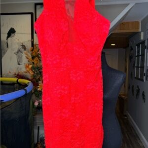 Macy's Core Social Red Lace Dress